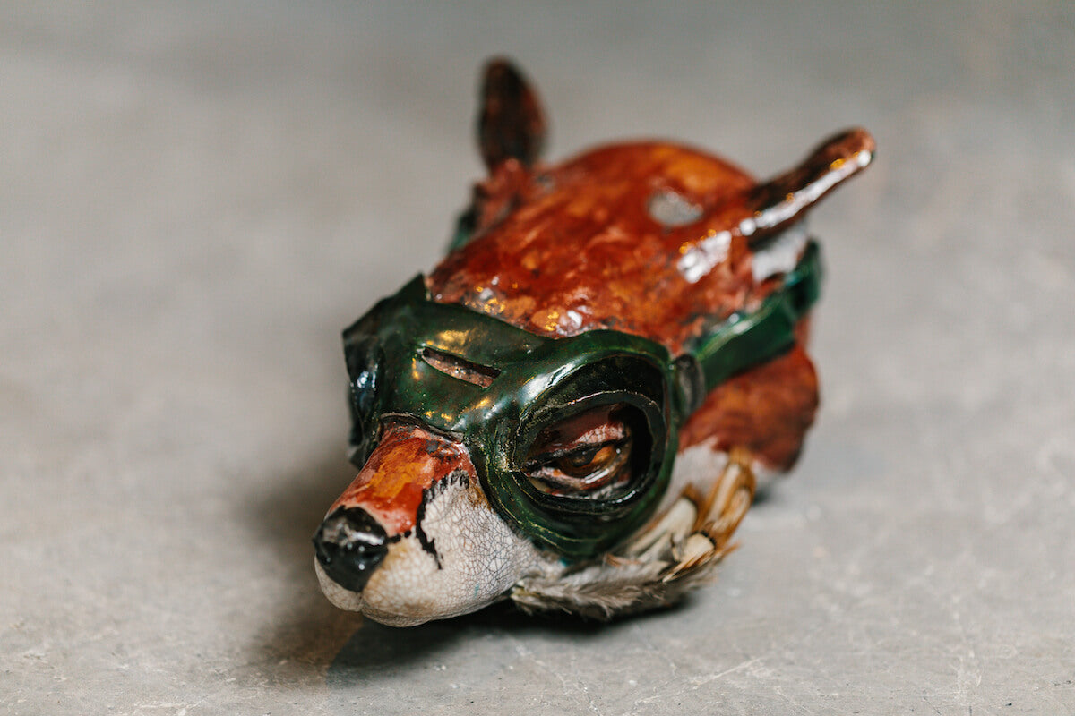 Raku Fox Head by Richard Ballantyne for AUTHOR's collection of British-made unique furniture and homeware accessories