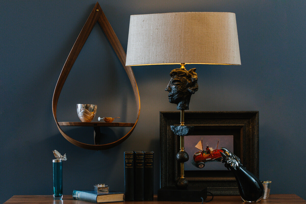 Beautiful loop wall shelf made in UK by Tom Trimmins for AUTHOR Interiors