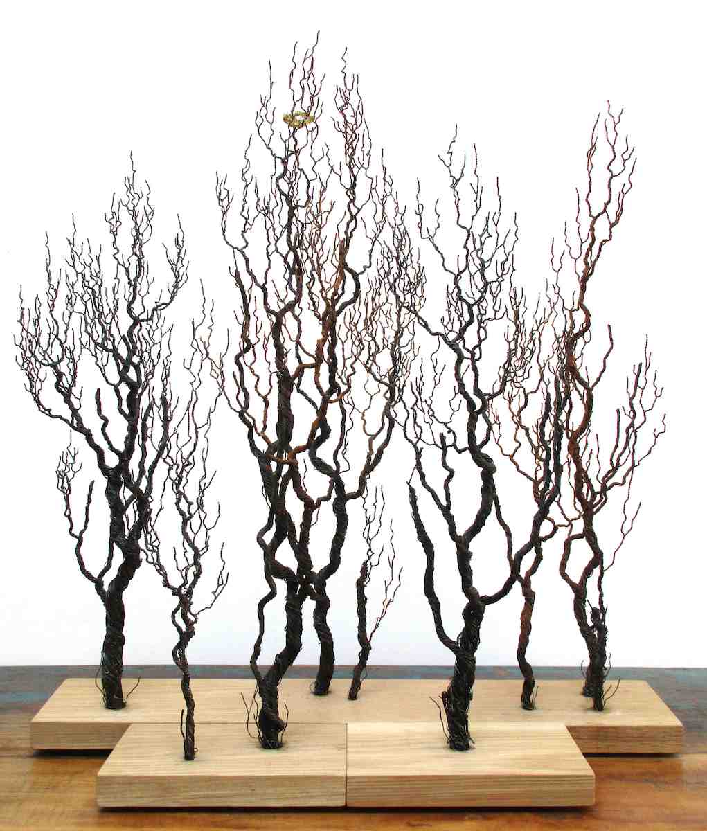 'Final Shelter' wire art sculpture by British artist Joy Gray for AUTHOR