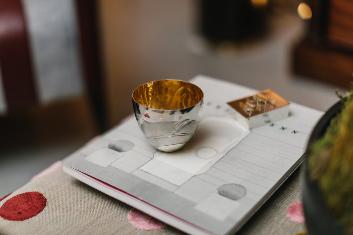 Silver hand-chased Light as a feather cup made in Britain by Bryony Knox for AUTHOR Interiors