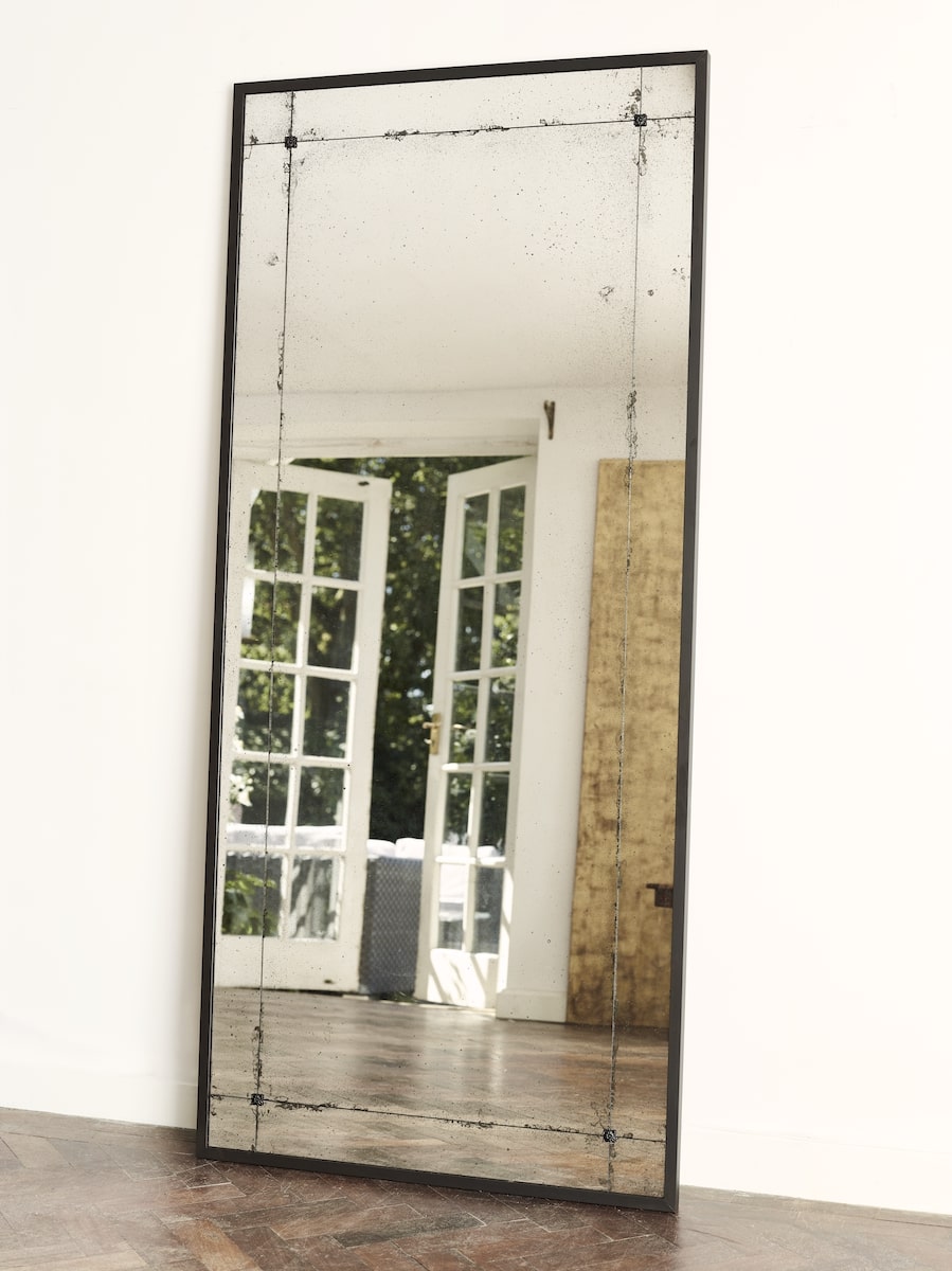 Antiqued floor standing mirror Kensington Mirror by Dominic Schuster for AUTHOR Interiors