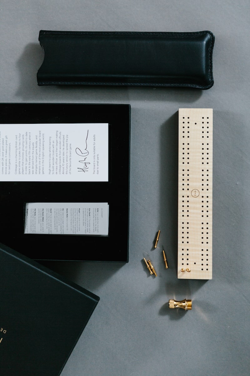 Cribbage Board hand crafted by Hugh Parsons for AUTHOR: the home of British-made luxury homeware