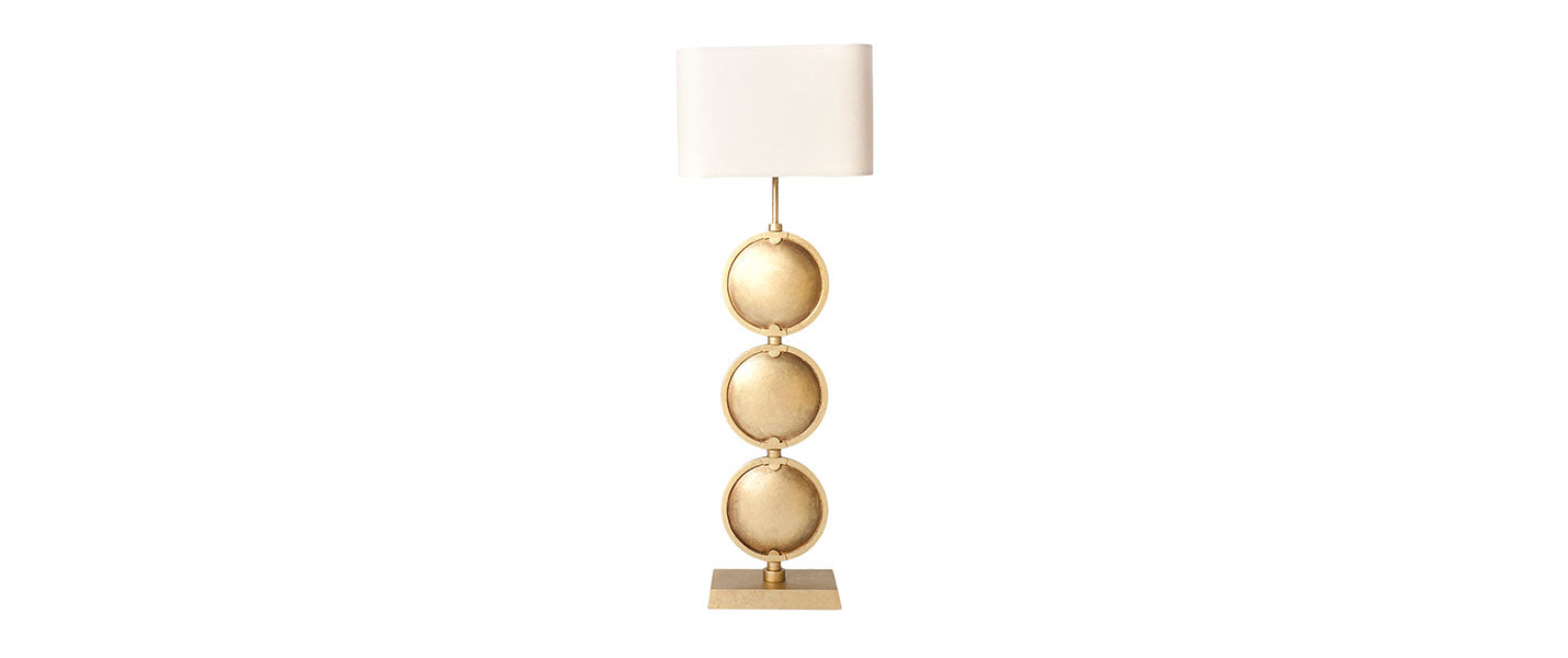 Triple Discus Table Lamp handmade by Blackbird Bespoke for AUTHOR's luxury collection of British-made lighting