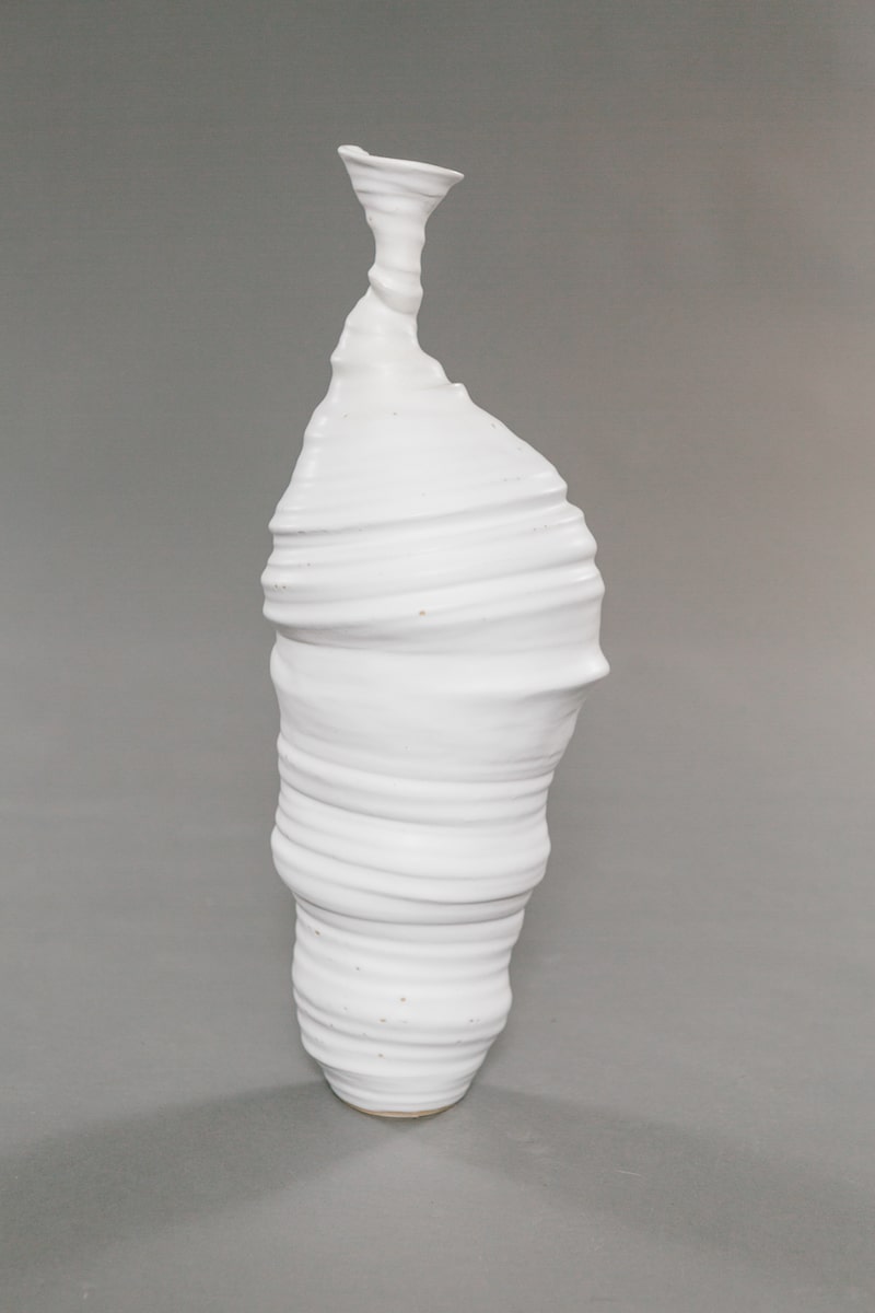 Twisted White Freeform Ceramic Sculpture by Penny Withers for AUTHOR