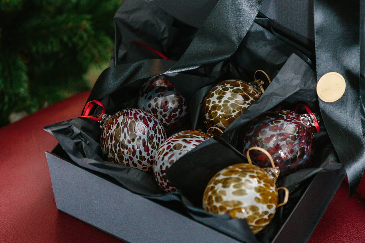 Coloured Glass Christmas Bauble hand blown by Elin Isaksson for AUTHOR