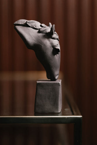 Black Stoneware Horse Maquette