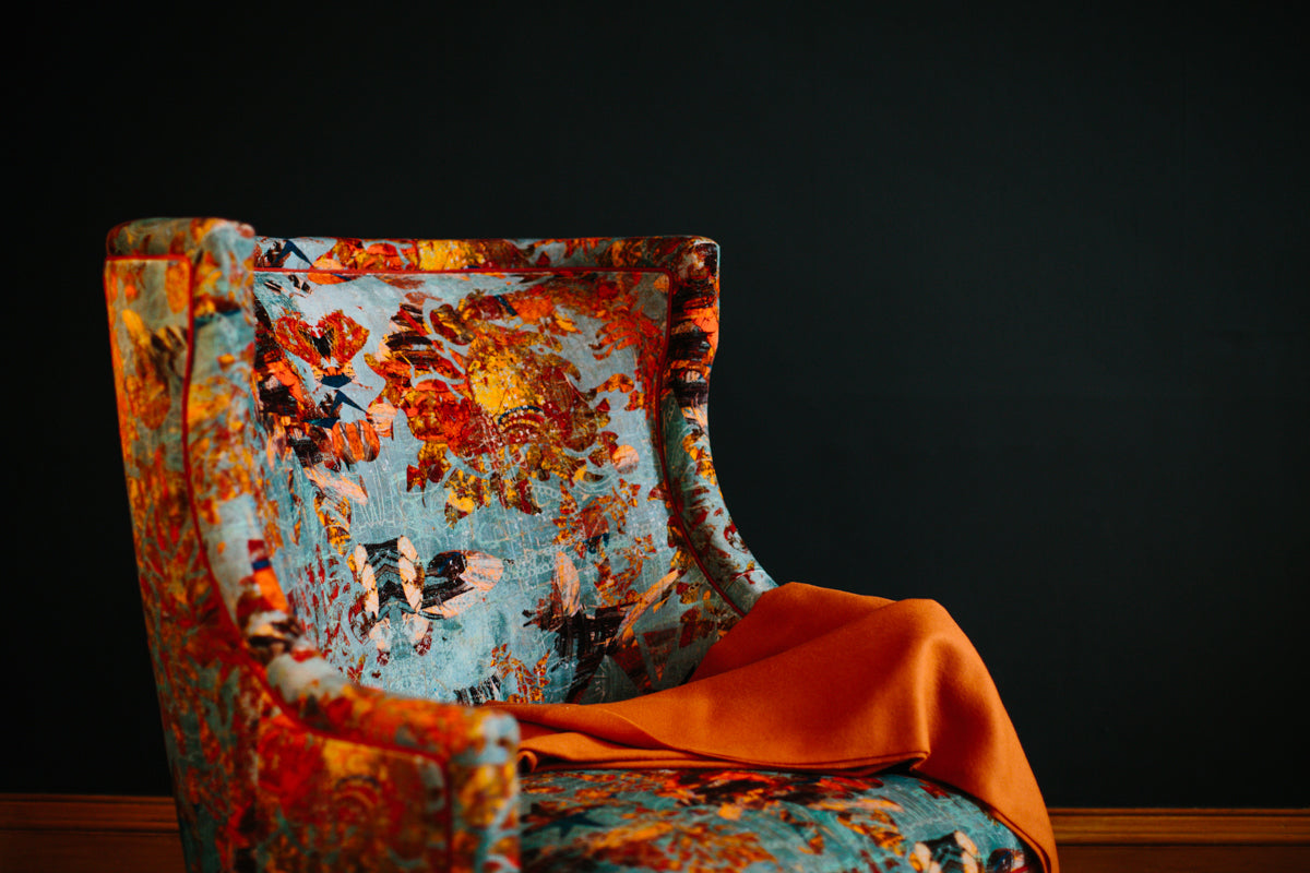 Mary Velvet Fabric by Blackpop for AUTHOR's collections of British-made luxury home decor