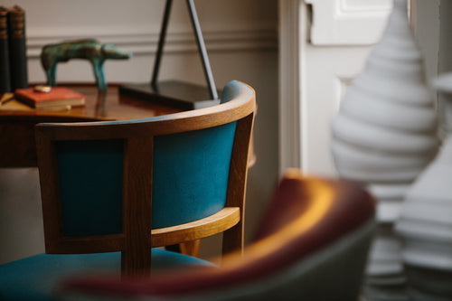 Mergus Chair Blue Leather Chair by AUTHOR: home of British-made luxury and unique furniture