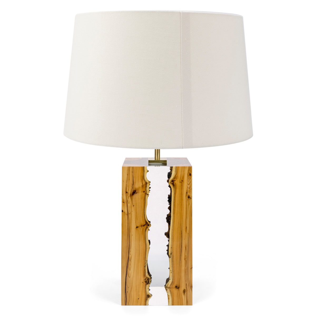 Yew and Acrylic Table Lamp by Iluka London for AUTHOR's collections of British-made luxury home decor
