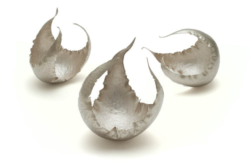 Autumn Husk recycled 925 Sterling Silver sculpture by silversmith Claire Malet for AUTHOR Interior's collection of luxury and unique British made homeware and gifts