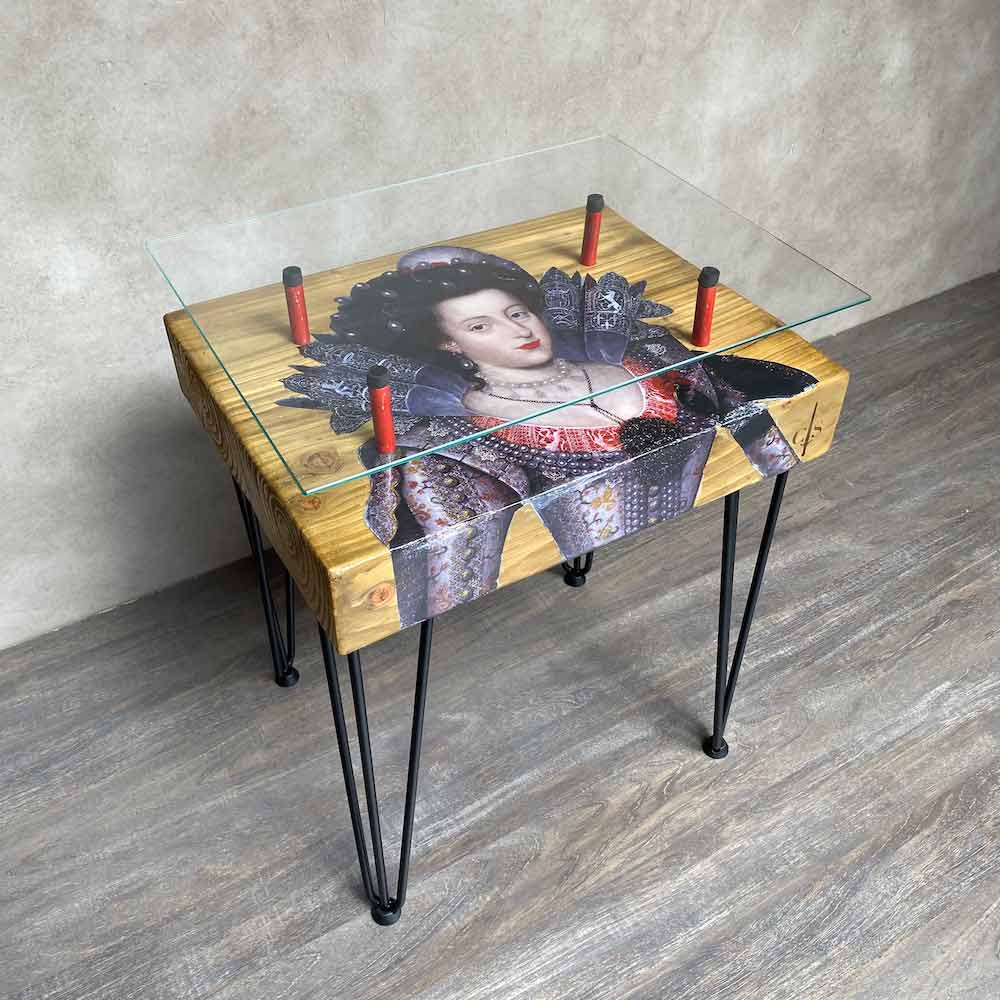 luxury hairpin leg side table made in England by Cappa E Spada for AUTHOR Interiors' collection of luxury and eclectic furniture  made in Britain