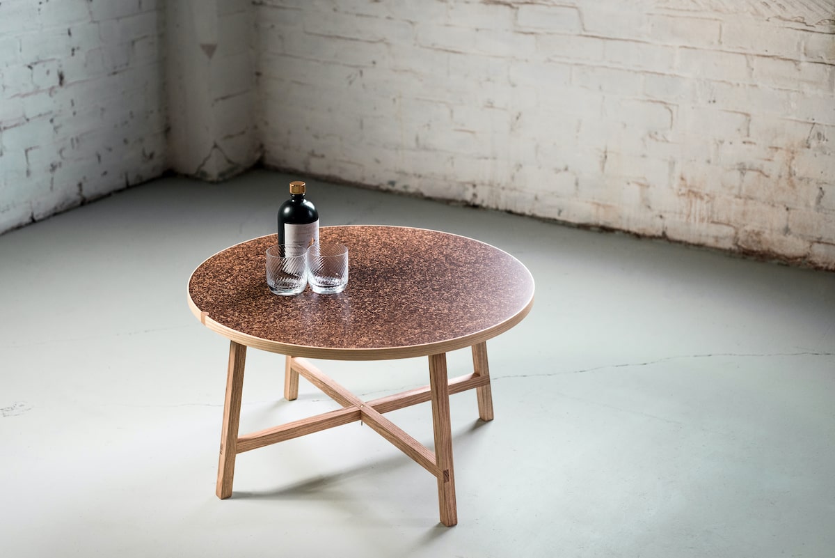 Brasseur Table made by Draff from waste material produced by local distilleries and breweries in Dundee