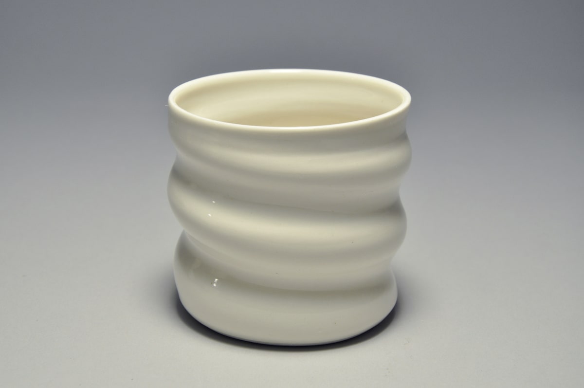 Ceramic beaker vessel handmade by Jo Davies for AUTHOR Interiors' collection of luxury ceramic vases made in the UK