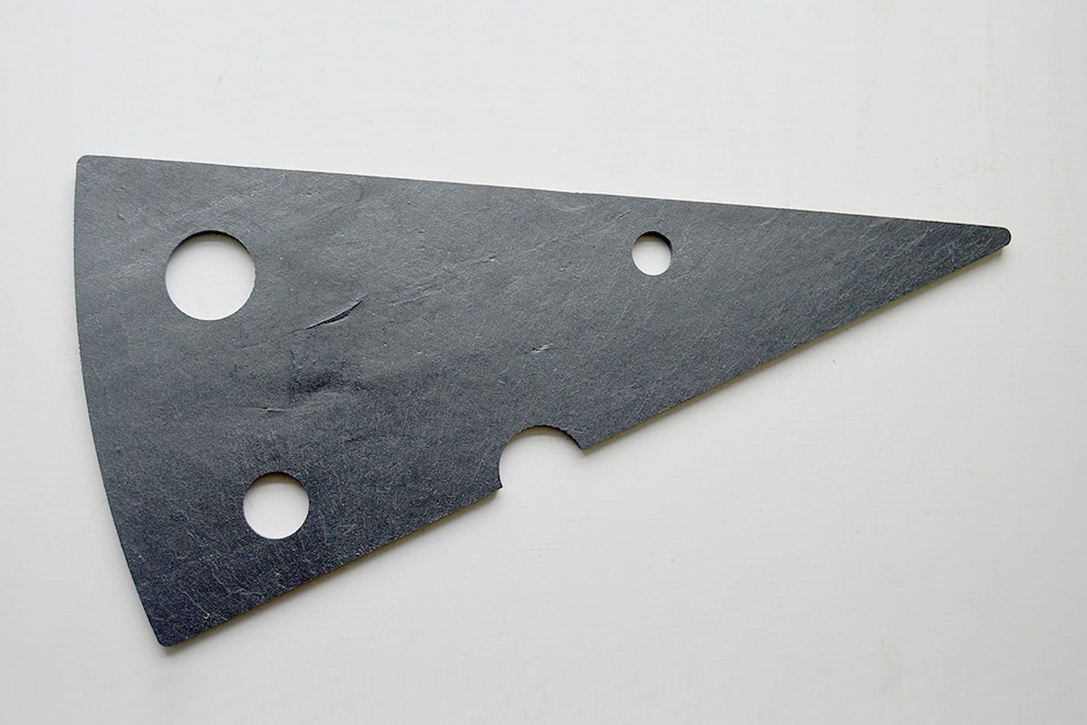 Slate Cheese Platter in shape of cheese slice handmade in Scotland by Slated for AUTHOR Interiors