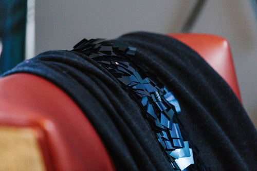 Cosmos Throw Wool and Sequin throw by Jen Laughlin for AUTHOR: home of British-made home decor