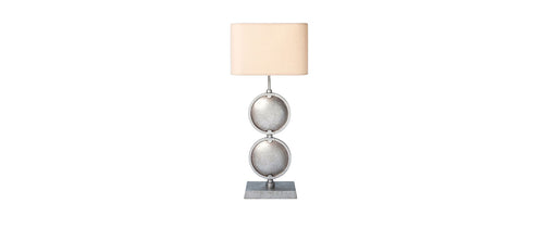 Double Discus Table Lamp handmade by Blackbird Bespoke for AUTHOR's luxury collection of British-made home accessories