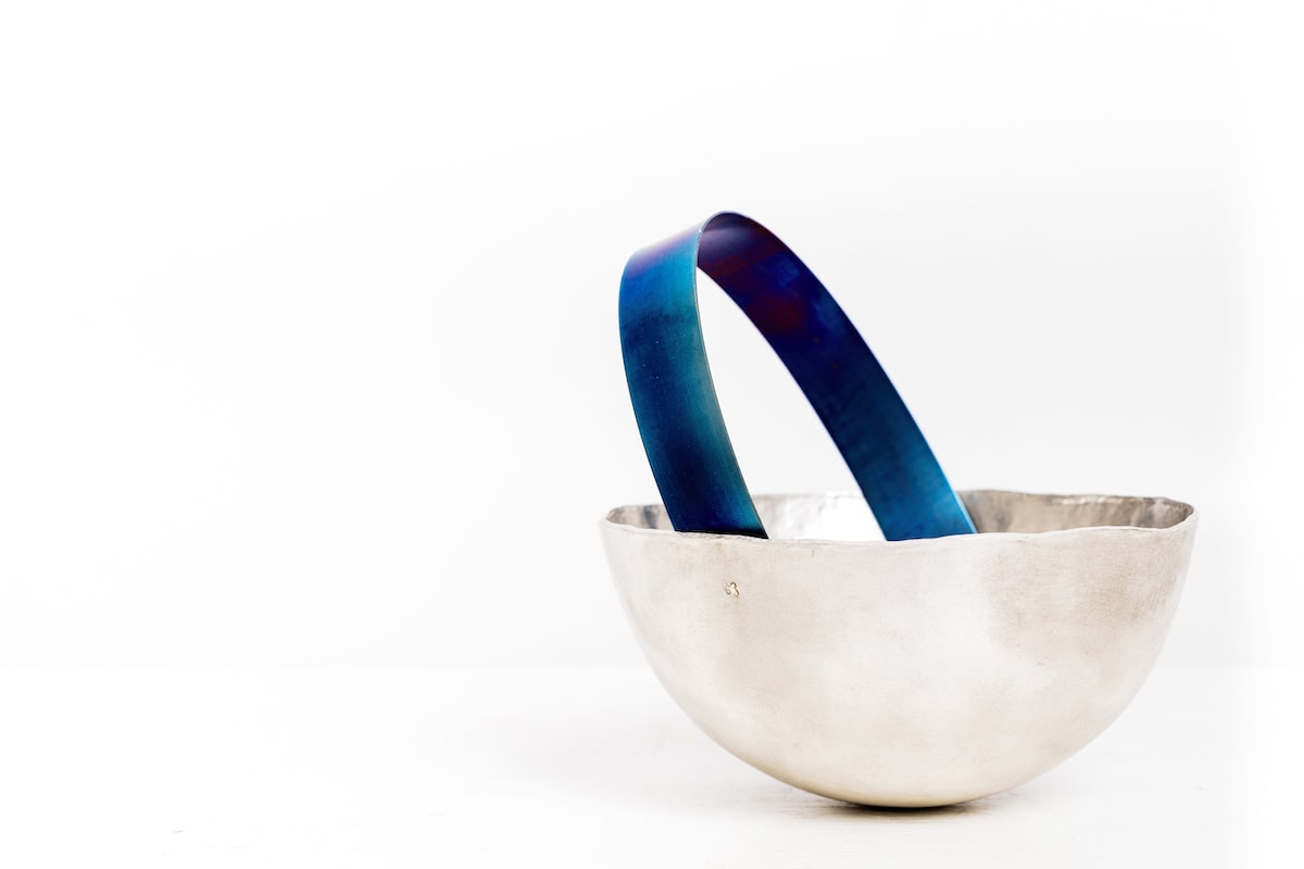 Titanium Bowl with Eco Silver by emerging artists and DJCAD graduate Rebecca Phelps for AUTHOR