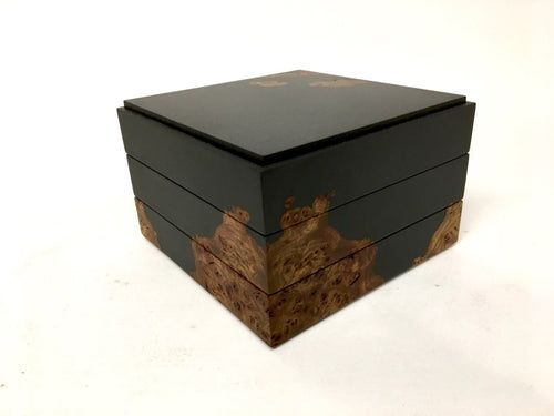 Elm and Graphite Stacking Box by Jonathon Vaiksaar for AUTHOR's collections of luxury and unique home decor