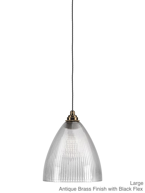 Ledbury Skinny Ribbed Glass Pendant Light by Fritz Fryer for AUTHOR