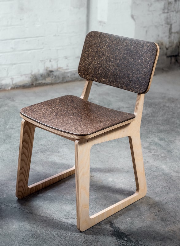 Feuillete? Chair made by Aymeric Renoud of Draff in Dundee using waste from distilleries and breweries