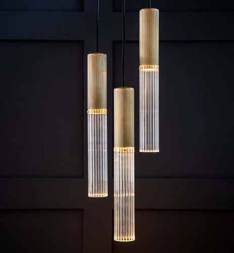 Flume 50 Pendant Light - 3 Drop Grouping by J. Adams & Co for AUTHOR's collection of British made luxury lighting