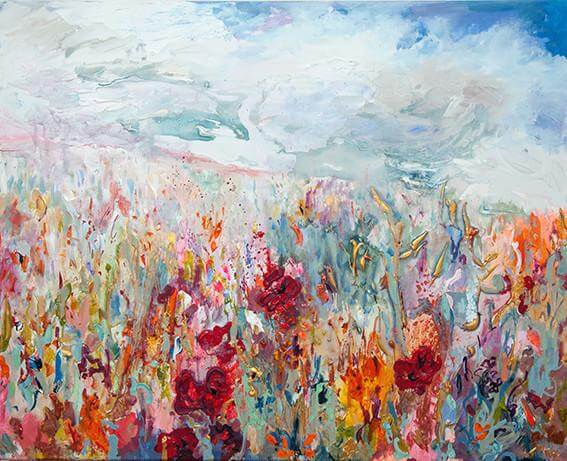 Fields of Coral hand finished print by Hatti Pattisson for AUTHOR's collection of British-made luxury art