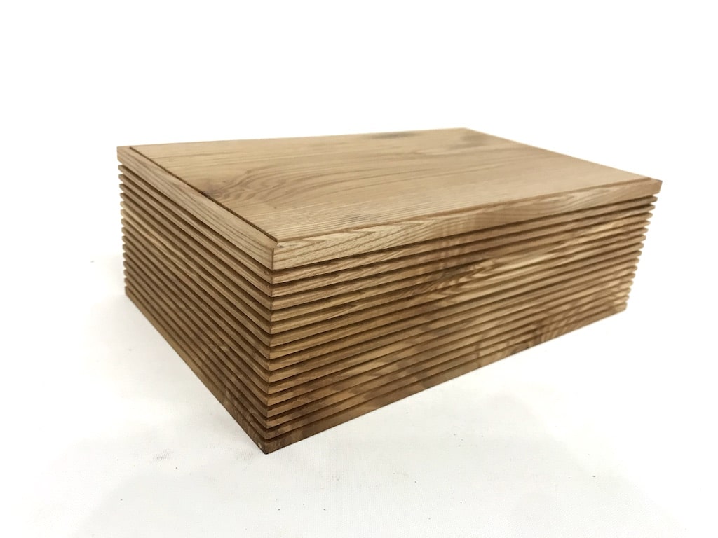 Stunning Ash and Sycamore trinket box handmade in Britain by Jonathon Vaiksaar for AUTHOR Interiors