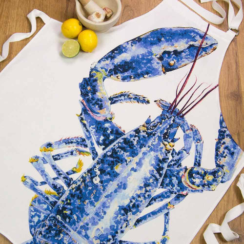 Lobster Apron by Iona Buchanan for AUTHOR Interiors' collection of luxury aprons made in Britain