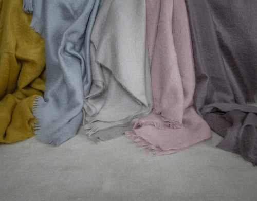 Luxury mohair throw made in Britain for AUTHOR Interiors