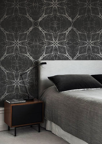 Midnight Limbs abstract wallpaper made in Britain by Iona Crawford for AUTHOR Interiors