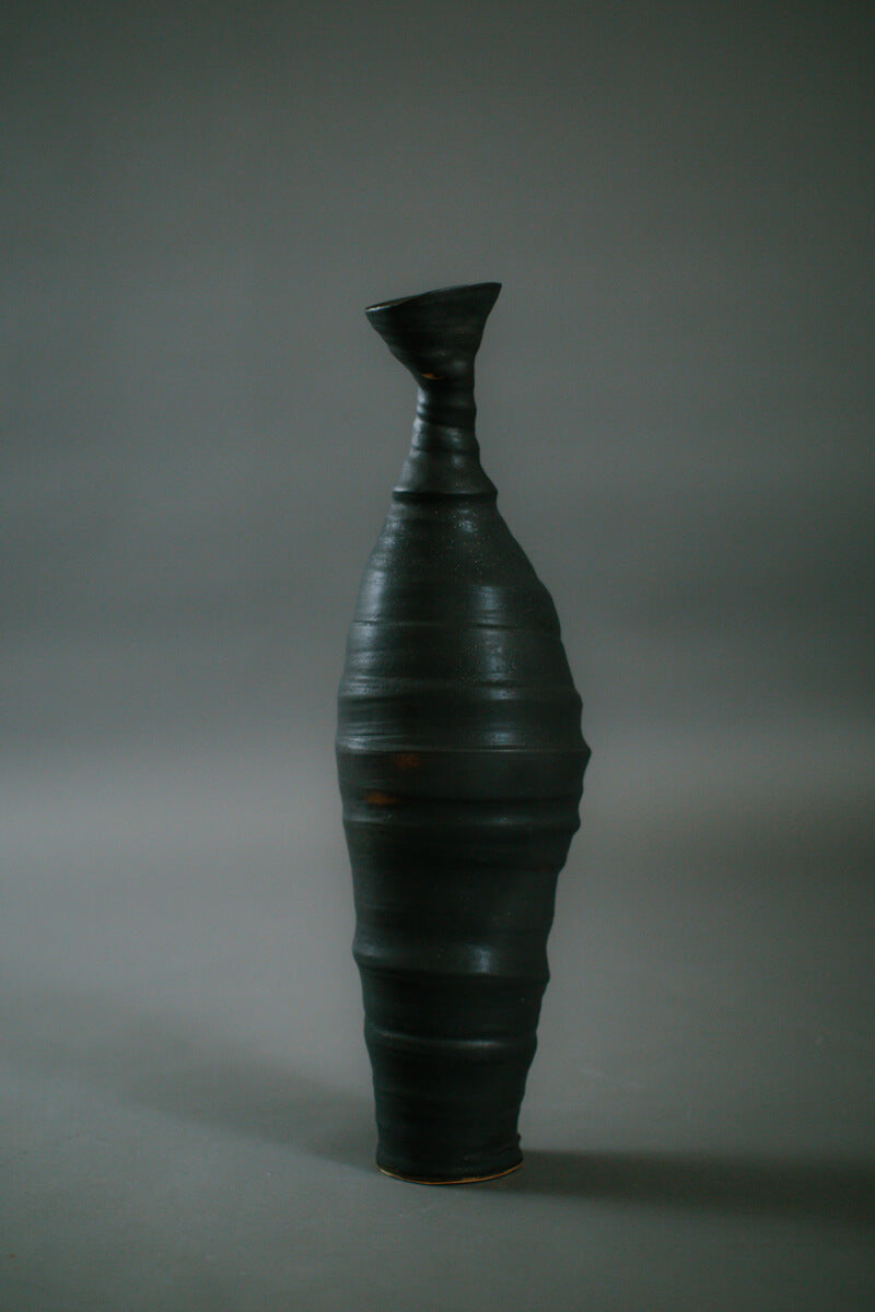 Black Freeform Ceramic Sculpture handmade by British ceramic artist Penny Withers for AUTHOR
