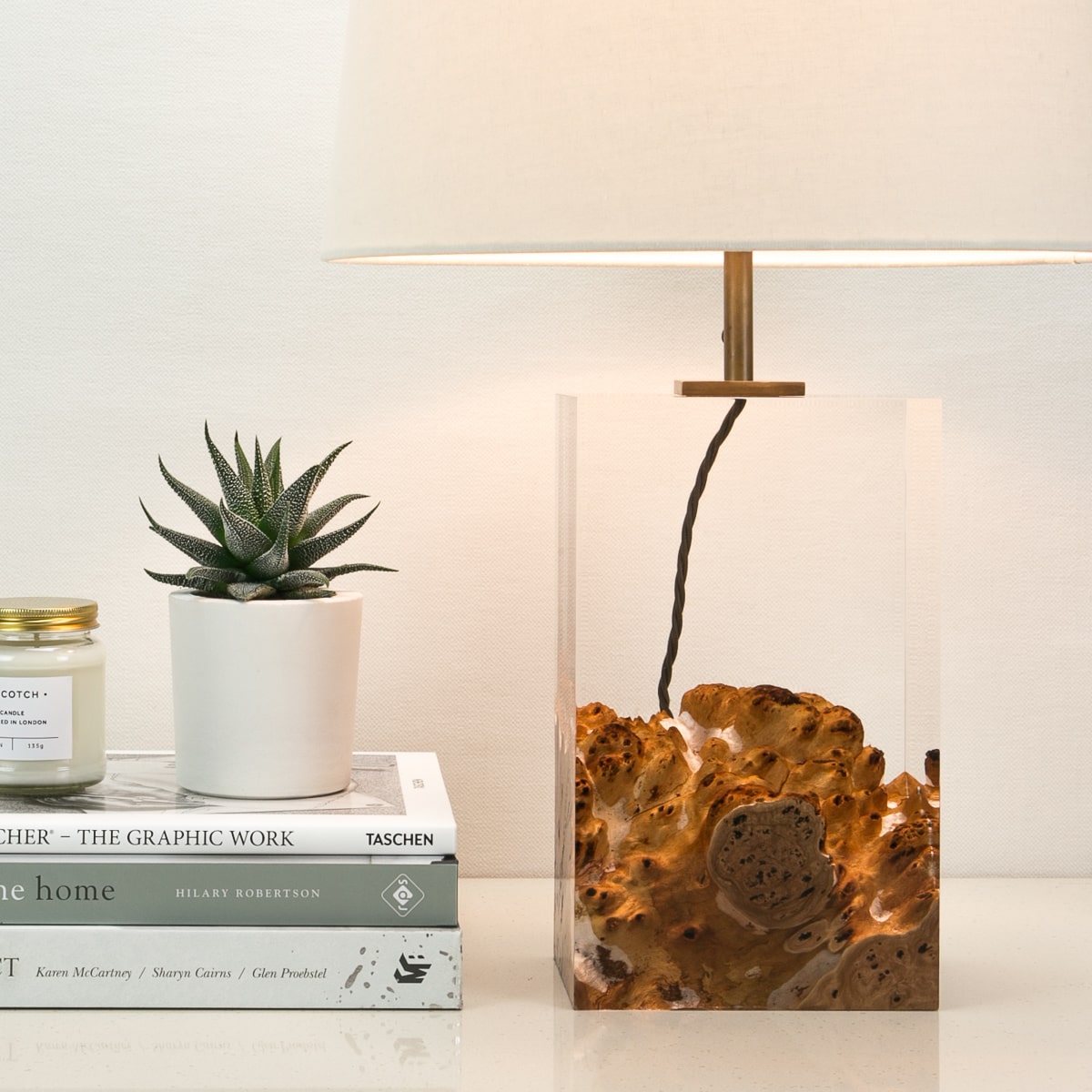 Silver Gimlet and Acrylic Table Lamp by Iluka London for AUTHOR