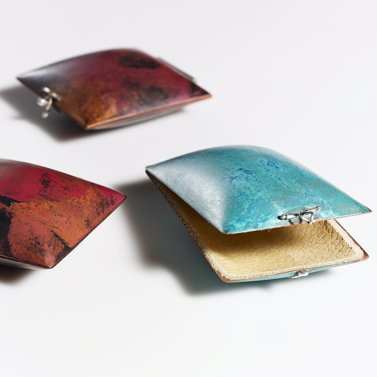 Patinated Copper Box Square made in Britain by metalsmith Rebecca Walklett for AUTHOR Interiors