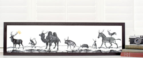 Stag Night Hand-Gilded Print by Mountain & Molehill for AUTHOR's unique collections of British-made home accessories