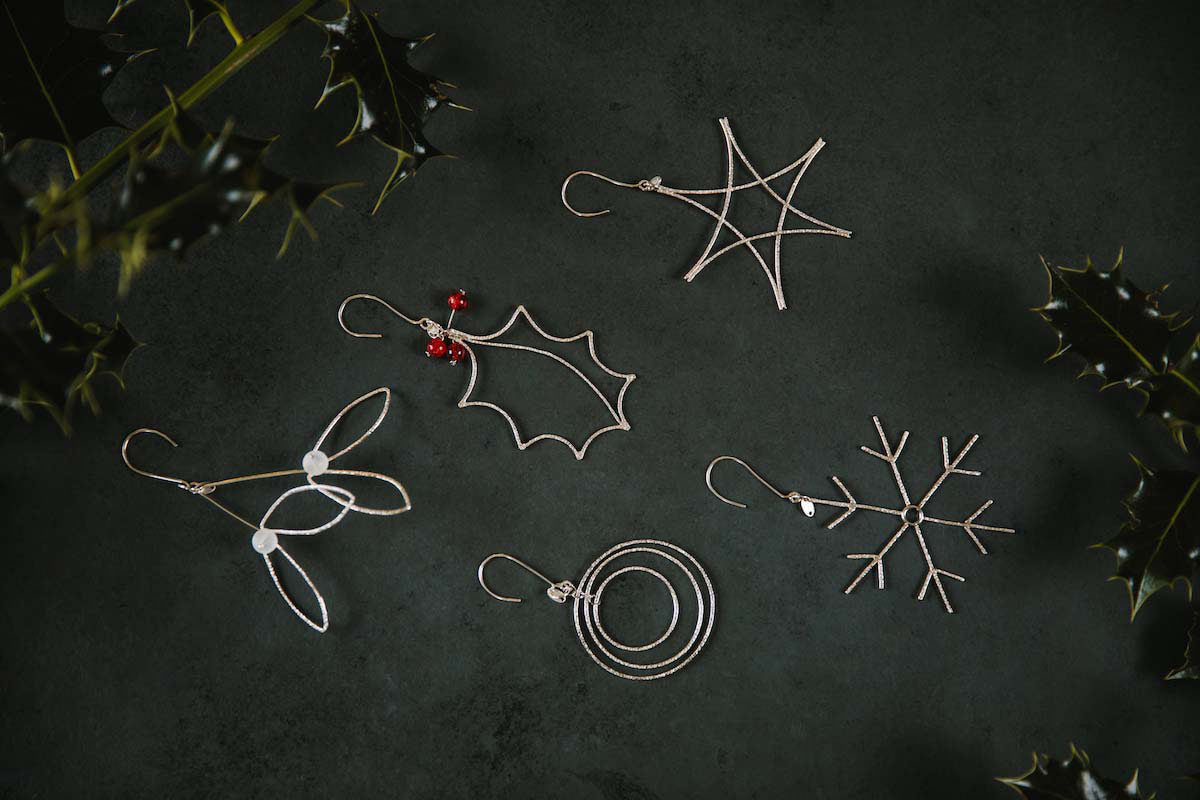 Sterling Silver Christmas Decorations Handcrafted by Scottish silversmith Sarah Cave for AUTHOR Interiors' collection of Scottish-made luxury Christmas gifts