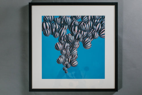 Balloons in a Blue Sky Oil Painting by British artist David Schofield for AUTHOR