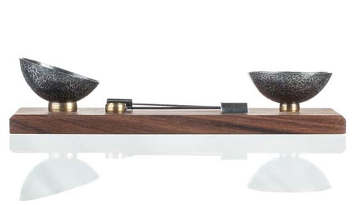 Oxidised Britannia Silver Bowls and Shovels by metalsmith Melissa Montague for AUTHOR's collection of British-made luxury home accessories