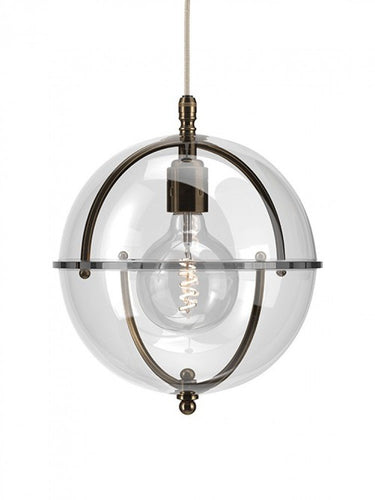 Grafton Glass Globe Pendant in Antique Brass made by Fritz Fryer for AUTHOR's unique collections of British-made home accessories