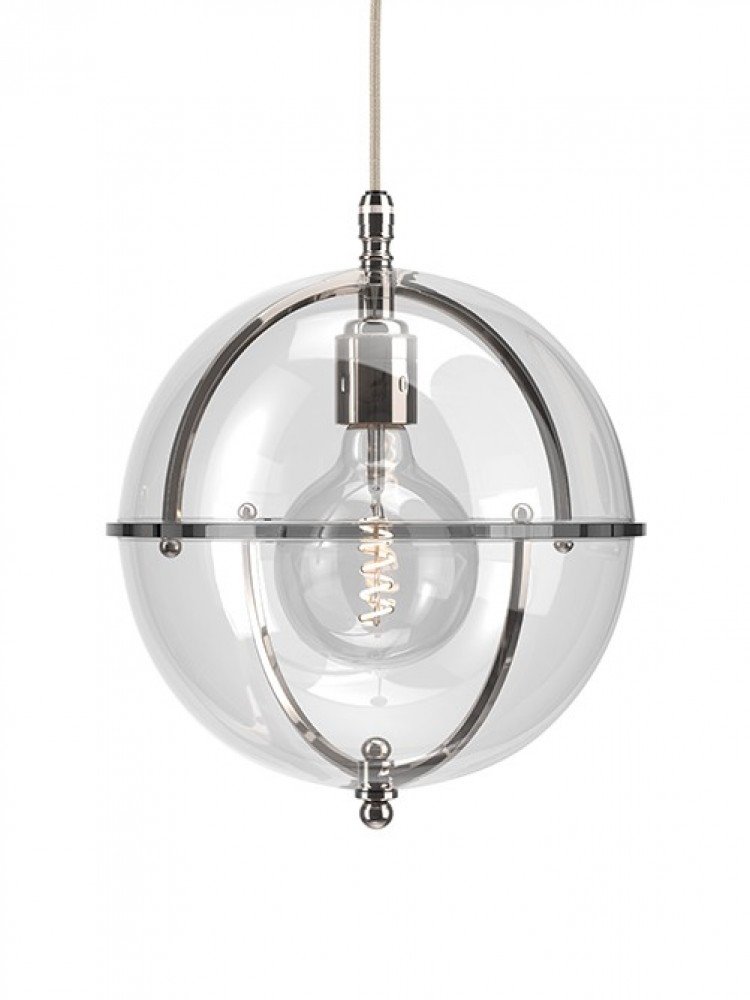 The Grafton Globe Pendant with Nickel by Fritz Fryer for AUTHOR's luxury collections of British-made home accessories