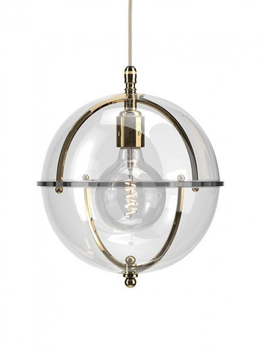 Grafton Glass Globe Pendant in Polished Brass by Fritz Fryer for AUTHOR's luxury collection of British-made home accessories