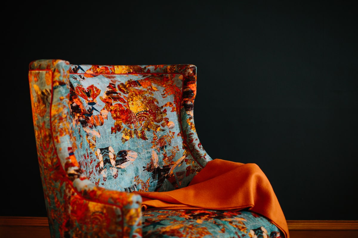 Mary Velvet Chair - British Made Armchair - Blackpop Velvet - AUTHOR
