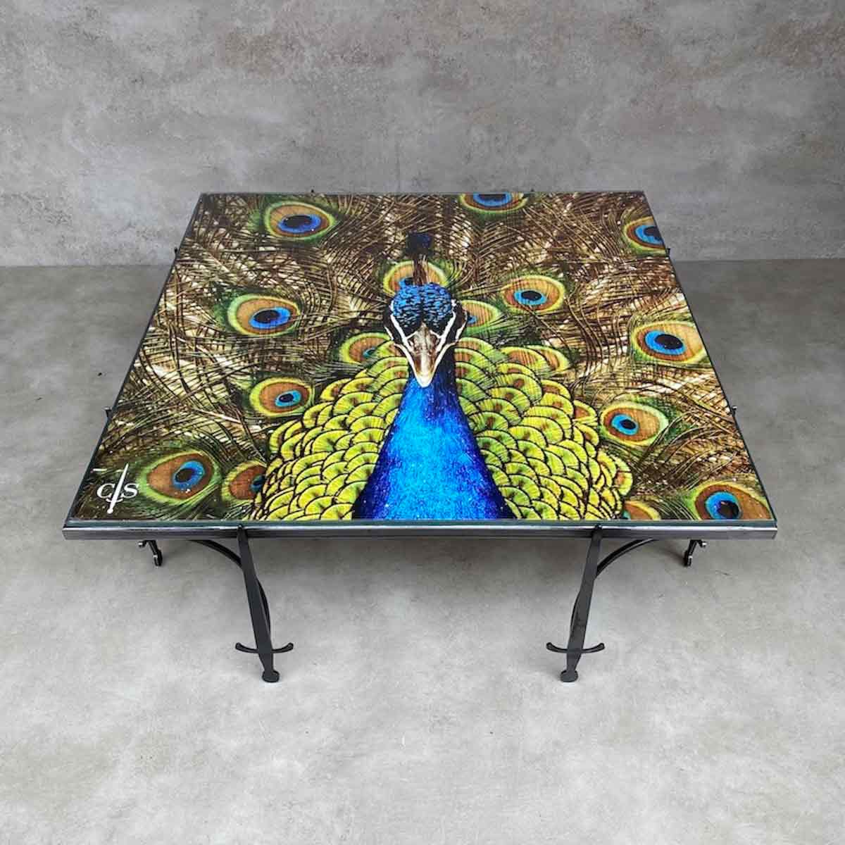 Peacock Terzo Frame Coffee Table made in the UK by Cappa E Spada for AUTHOR Interiors' collection of luxury coffee tables