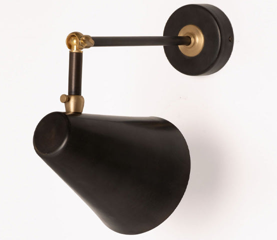 Ripley Wall Light in bronze finish with brass details made in Kent by Fosbery Studio for AUTHOR's collection of British made luxury wall lights
