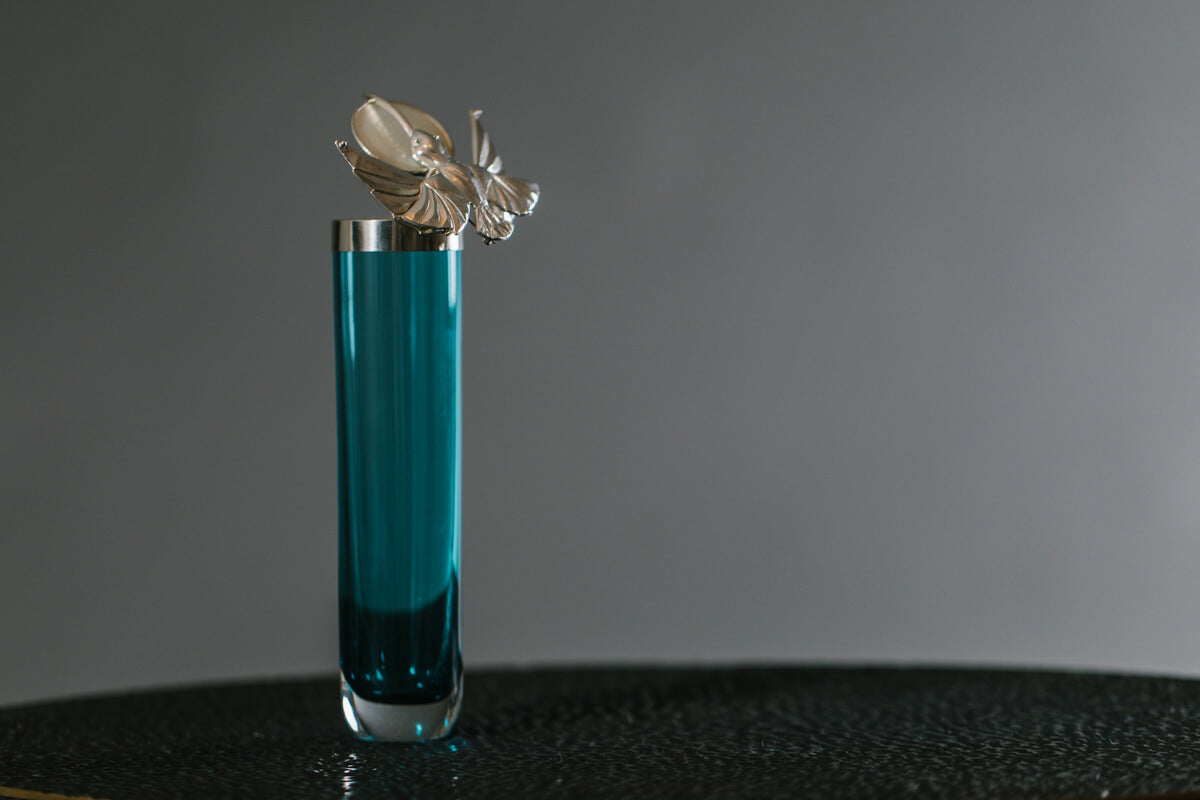 Hummingbird Bud Vase & Brooch by Bryony Knox for AUTHOR: home of British-made luxury homeware