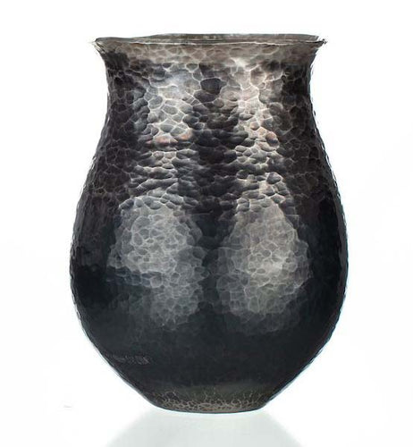 Large Britannia Silver Vessel with hand hammered finish by metalsmith Melissa Montague for AUTHOR's collection of British made luxury home accessories